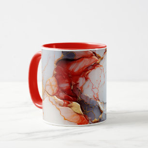 Ivory Marble with Crimson & Gold Veins Mug