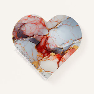 Ivory Marble with Crimson & Gold Veins Notebook