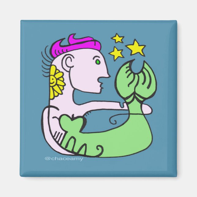 Ivory Mermaid with Pink Hair Magnet (Front)