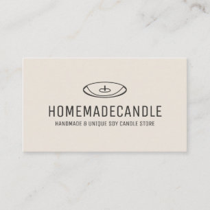 Ivory Minimal Logo Homemade Candle Wax Thread Business Card
