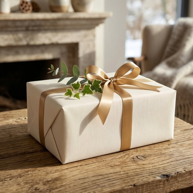 Ivory Minimalist Christmas Gift Wrap Paper (Creator Uploaded)