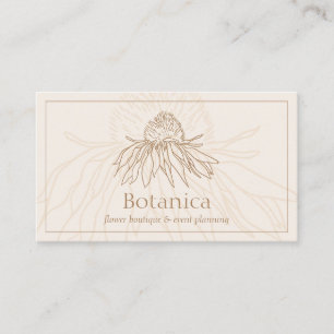 Ivory Minimalist Leilani Flower Business Card