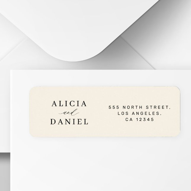 Ivory minimalist simple wedding return address (Creator Uploaded)