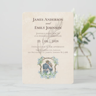 Ivory Minimalist Wedding Invitation | Elegant Cust