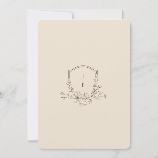 Ivory Minimalist Wedding Invitation | Elegant Cust (Back)
