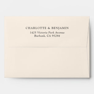 Ivory Modern Custom Wedding 5.25x7.25 Envelope