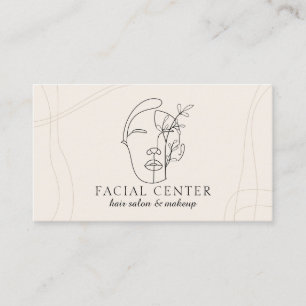 Ivory Modern Makeup Woman Face Hair Stylist Facial Business Card