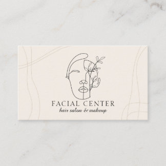 Ivory Modern Makeup Woman Face Hair Stylist Facial Business Card
