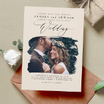 Ivory Modern Stylish Boho Wedding Photo Invitation<br><div class="desc">Romantic modern and minimal wedding photo invitations</div>