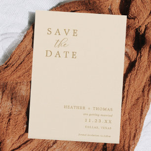 Ivory Modern Wedding Save The Dates Invitation
