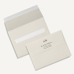 Ivory Monogram Wedding Envelope
