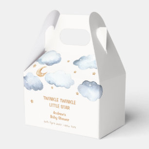 Ivory Moon Stars Twinkle Boy Baby Shower Favour Box