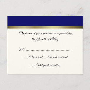 Ivory & Navy All Purpose Wedding Response Card