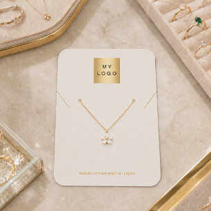 Ivory necklace jewellery photo logo display card