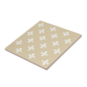 Ivory Neutral Fleur de Lys Tile