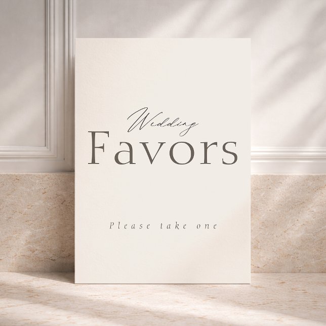 Ivory Neutral Wedding Favour Table Sign Invitation (Creator Uploaded)