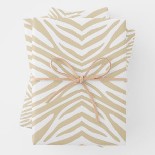 Ivory Neutral Zebra Wrapping Paper Sheet