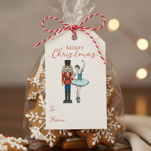 Ivory Nutcracker Ballet Christmas To From Gift Tag