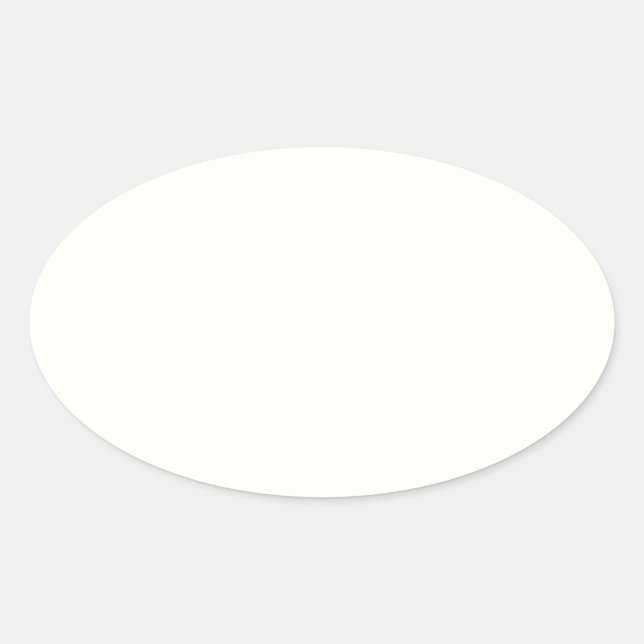 Ivory Off-White Solid Colour Background Template Oval Sticker (Front)