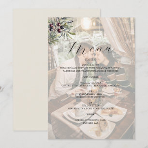 Ivory Olive Photo Wedding Menu