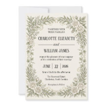 Ivory Olive Rose Border Wedding