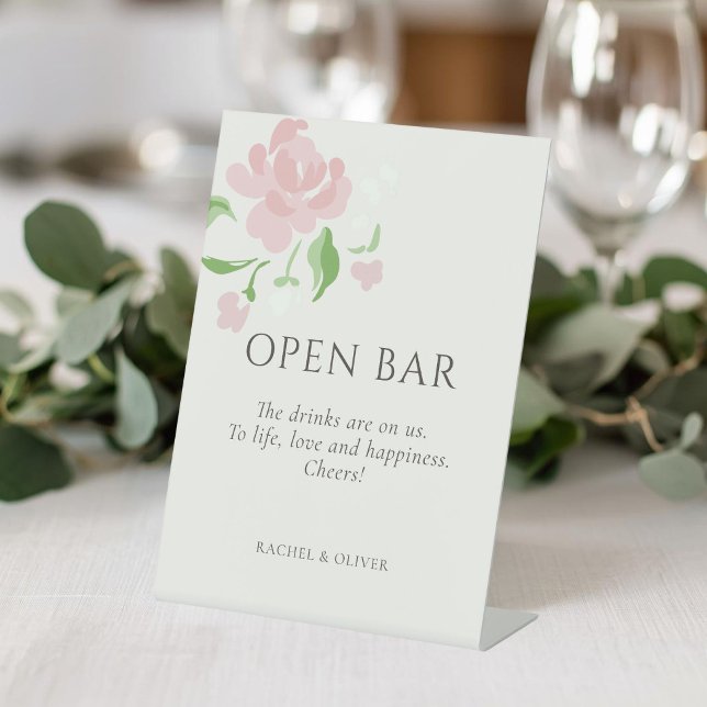 Ivory | Open Bar Wedding Table Top  Pedestal Sig Sign (Creator Uploaded)