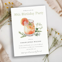 Ivory Orange Green Cocktail Any Age Birthday Party