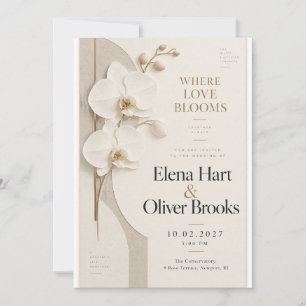Ivory Orchid Neutral Wedding Invitation
