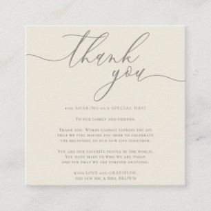 Ivory Pastel Colour Custom Photo Thank You Enclosure Card