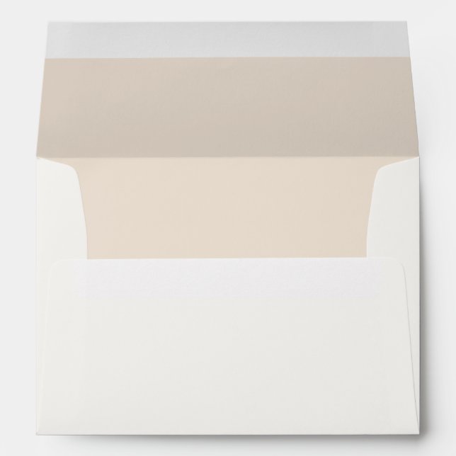 Ivory & Peach | Plain Duo Colour Wedding Envelope (Back (Bottom))