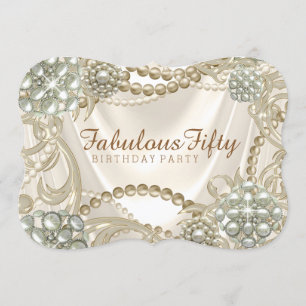 Ivory Pearl Birthday Party Invitation
