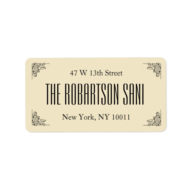 Ivory pearl Couple Monogram Heart Return Address Label (Front)