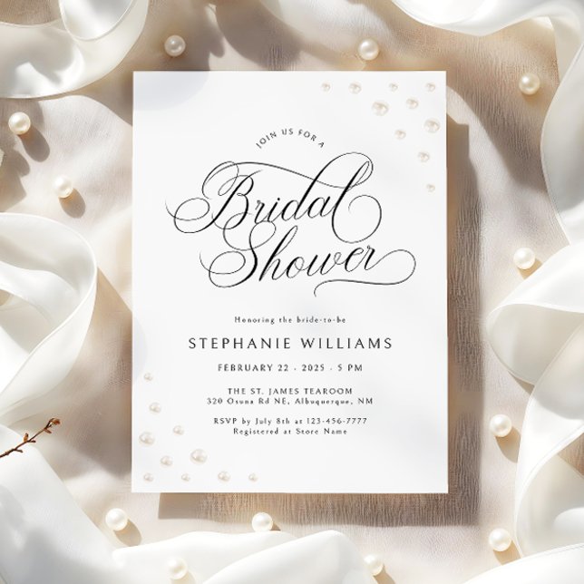 Ivory Pearls Bridal Shower Invitation (Creator Uploaded)