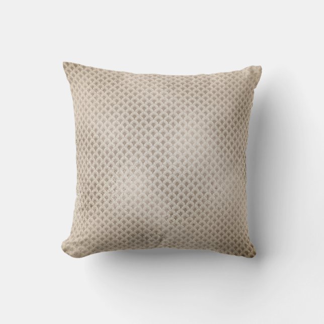 Ivory Pearly Seashells Art Deco Titanium Pillow (Front)