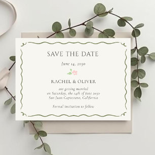 Ivory Petit Floral Wedding Save The Date