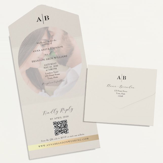 Ivory Photo Wedding  All In One Invitation (Creator Uploaded)
