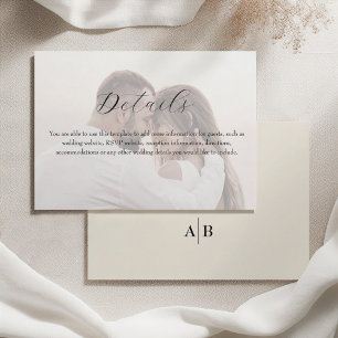 Ivory Photo Wedding Details Enclosure Card