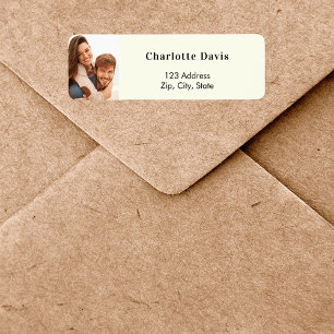 Ivory photo wedding return address