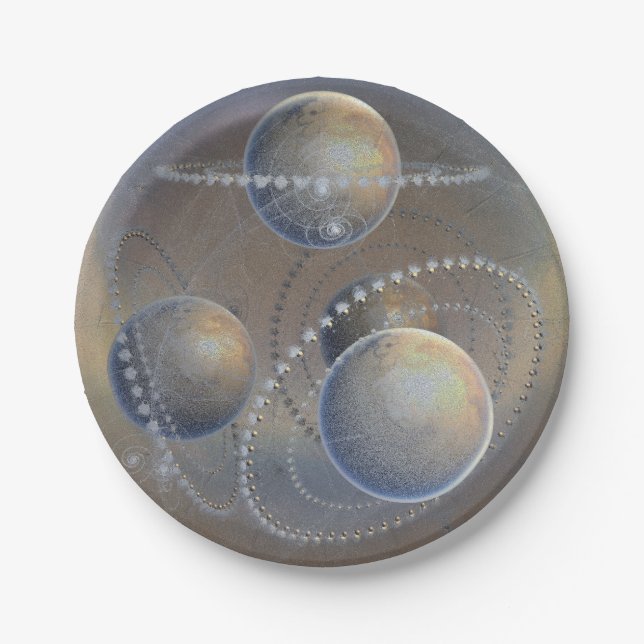 Ivory Planets Paper Plate (Front)