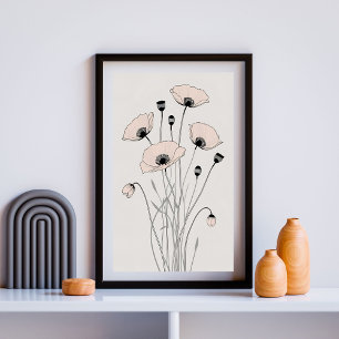 Ivory Poppy Bloom XVII – Vintage Botanical Illustr Poster