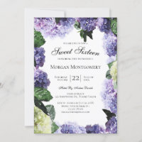 Ivory & Purple Hydrangeas | White Sweet Sixteen