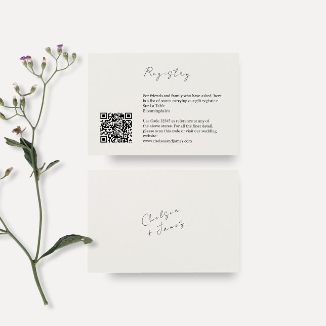 Ivory | QR Code Wedding Registry Enclosure Card (Creator Uploaded)