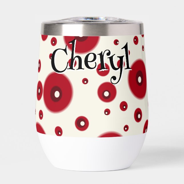 Ivory Red Dots Funky Whimsical Circle Pattern  (Front)