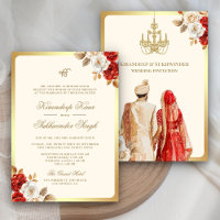Ivory Red Roses Floral Anand Karaj Sikh Wedding