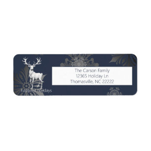 Ivory Reindeer Christmas   Blue