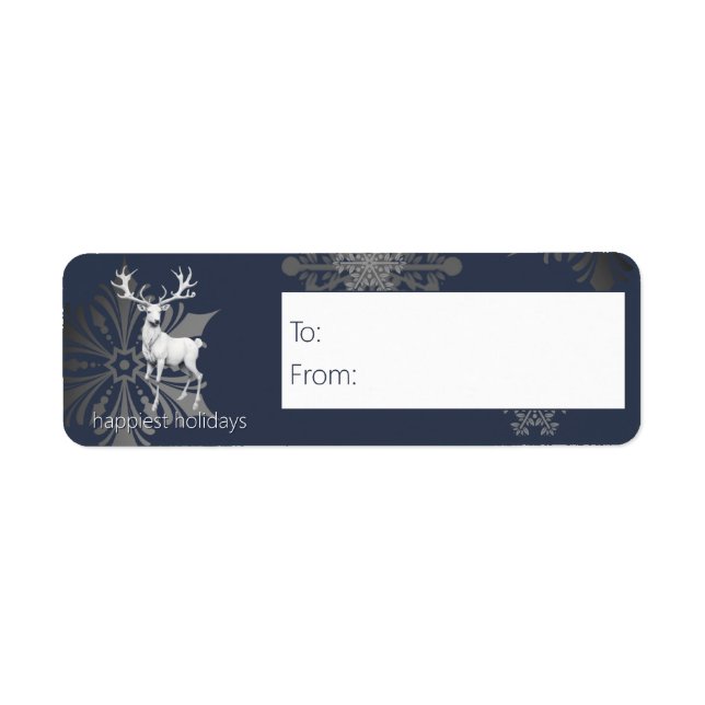 Ivory Reindeer Christmas | Blue Gift (Front)