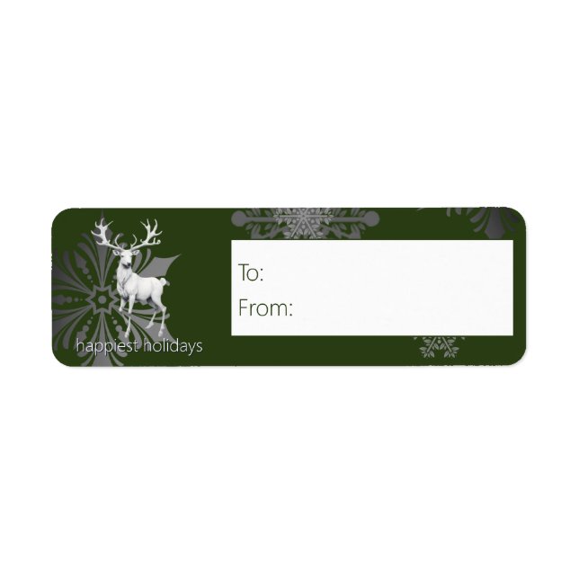 Ivory Reindeer Christmas | Green Gift (Front)