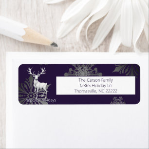 Ivory Reindeer Christmas   Purple