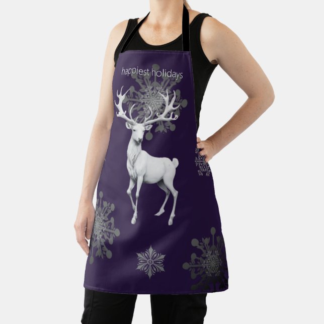 Ivory Reindeer Christmas | Purple Apron (Insitu)