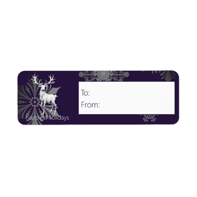 Ivory Reindeer Christmas | Purple Gift (Front)